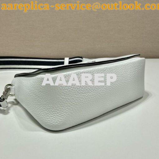 Replica Prada Leather shoulder bag 1BD314 White 8