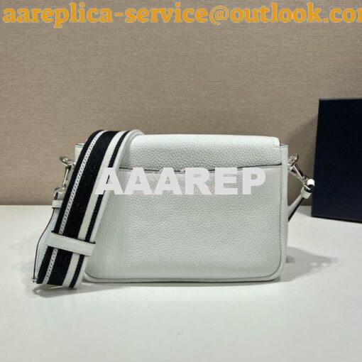 Replica Prada Leather shoulder bag 1BD314 White 9