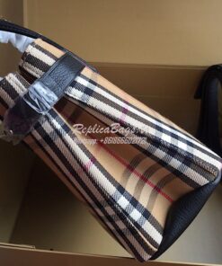 Replica Burberry The Banner 19s in Vintage Check and Leather 40769481 2