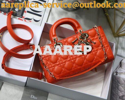 Replica Dior Lady D-Joy Bag Orange Cannage Lambskin M0540O