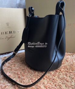 Replica Burberry Leather and Haymarket Check Crossbody Bucket Bag 4057 2