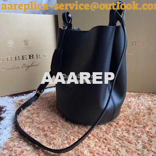 Replica Burberry Leather and Haymarket Check Crossbody Bucket Bag 4057 2