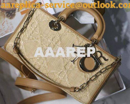 Replica Dior Lady D-Joy Bag Natural Cannage Raffia M0540O 2