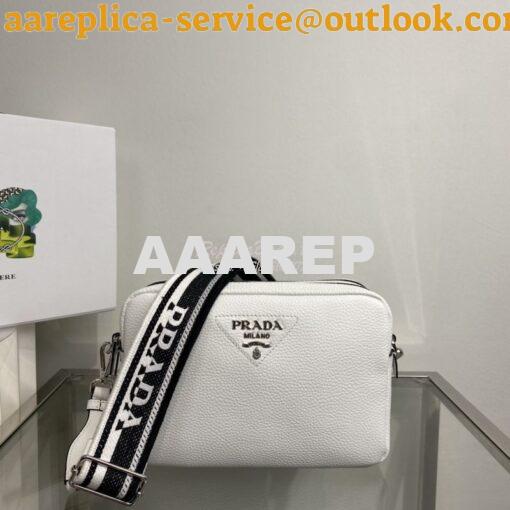 Replica Prada New Medium Camera leather bag 1BH082 White