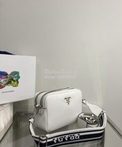 Replica Prada New Medium Camera leather bag 1BH082 White 2