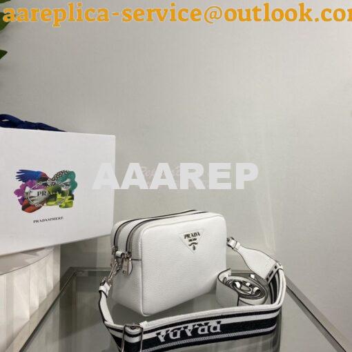 Replica Prada New Medium Camera leather bag 1BH082 White 2