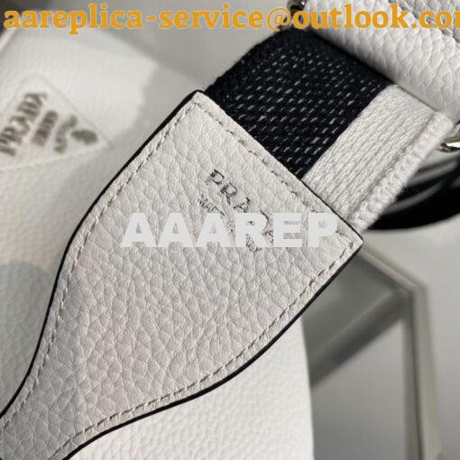 Replica Prada New Medium Camera leather bag 1BH082 White 5