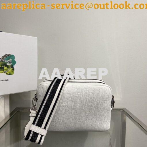 Replica Prada New Medium Camera leather bag 1BH082 White 9