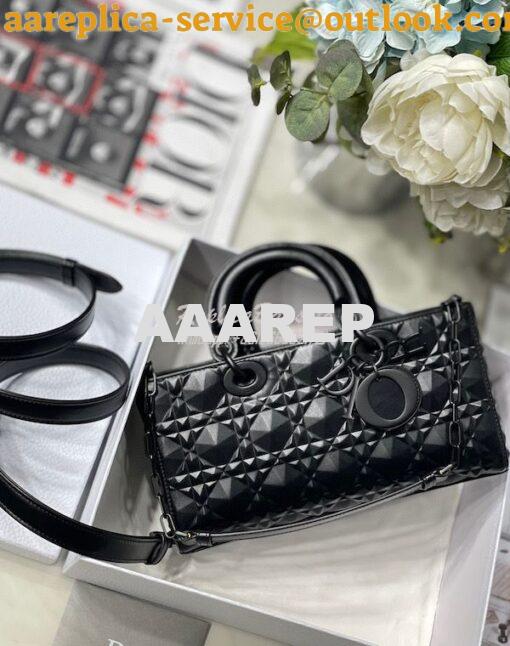 Replica Dior Lady D-Joy Bag Black Cannage Calfskin with Diamond Motif 2