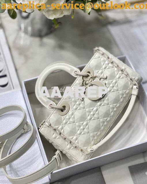 Replica Dior Lady D-Joy Bag Latte Cannage Calfskin with Diamond Motif