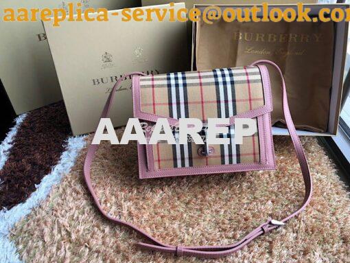 Replica Burberry Small Vintage Check and Leather Crossbody Bag 8006359 2