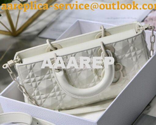 Replica Dior Lady D-Joy Bag Latte Cannage Calfskin with Diamond Motif 7