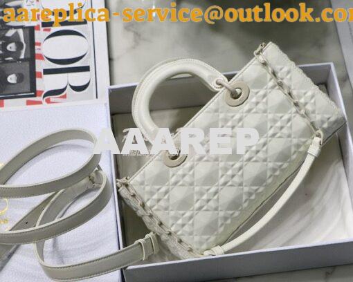 Replica Dior Lady D-Joy Bag Latte Cannage Calfskin with Diamond Motif 8