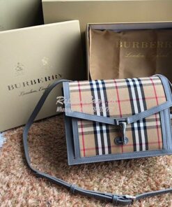 Replica Burberry Small Vintage Check and Leather Crossbody Bag 8006359