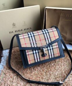 Replica Burberry Small Vintage Check and Leather Crossbody Bag 8006359