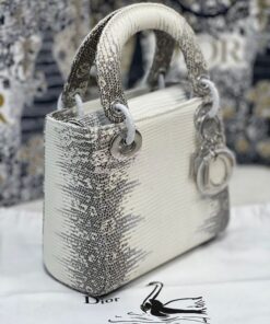 Replica Dior Lizard Leather Mini Lady Dior Bag in Natural Lizard Himal 2