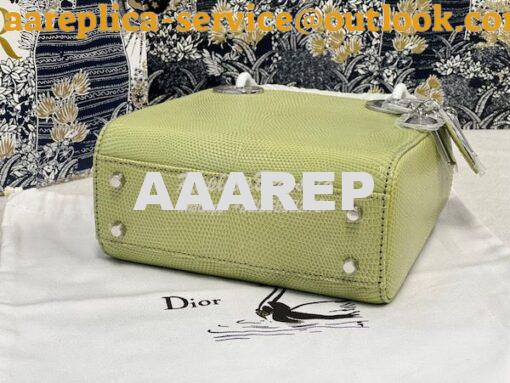 Replica Dior Lizard Leather Mini Lady Dior Bag in Avocado 9