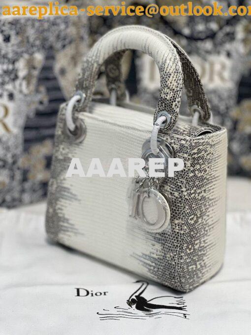 Replica Dior Lizard Leather Mini Lady Dior Bag in Natural Lizard Himal 3