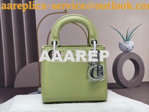 Replica Dior Lizard Leather Mini Lady Dior Bag in Avocado 10