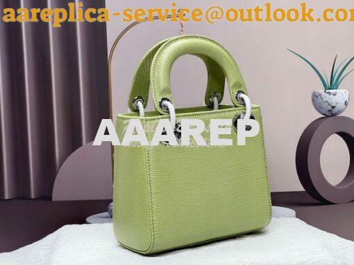 Replica Dior Lizard Leather Mini Lady Dior Bag in Avocado 12