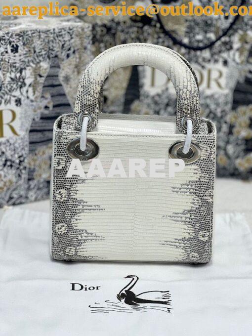 Replica Dior Lizard Leather Mini Lady Dior Bag in Natural Lizard Himal 8