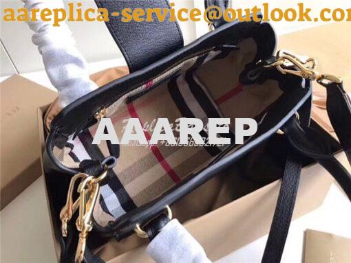 Replica  Burberry The Small/Medium Buckle Tote in black Grainy Leather 6