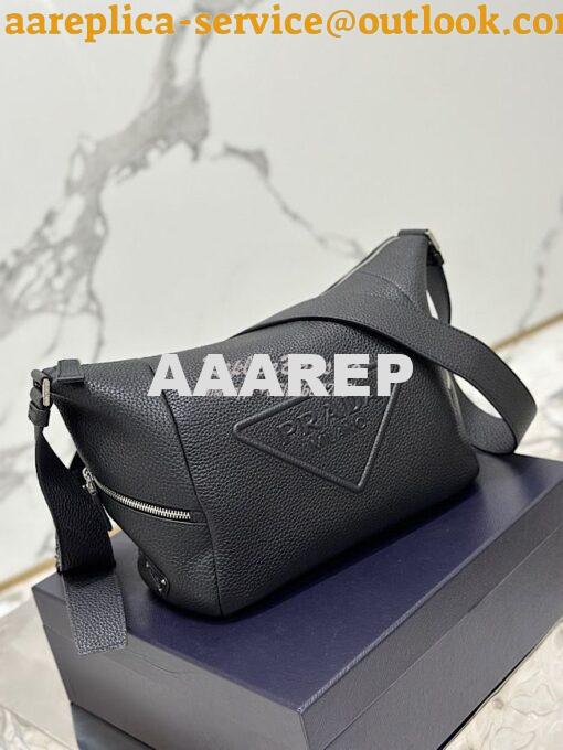 Replica Prada Leather bag with shoulder strap 2VH165 Black 3