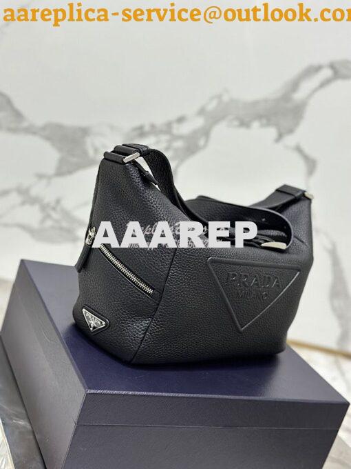 Replica Prada Leather bag with shoulder strap 2VH165 Black 4