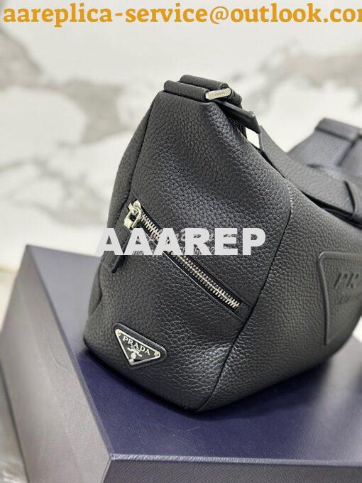 Replica Prada Leather bag with shoulder strap 2VH165 Black 7