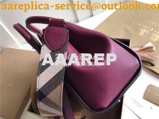 Replica  Burberry The Small/Medium Buckle Tote in dark plum Grainy Lea 4