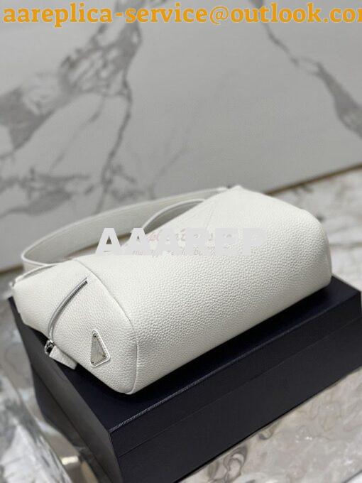 Replica Prada Leather bag with shoulder strap 2VH165 White 9