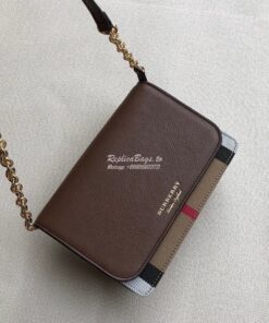 Replica Burberry Leather and House Check Wallet with Detachable Strap 2