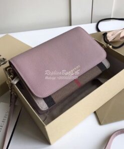 Replica Burberry Leather and House Check Wallet with Detachable Strap