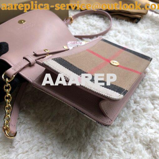 Replica Burberry Leather and House Check Wallet with Detachable Strap 5