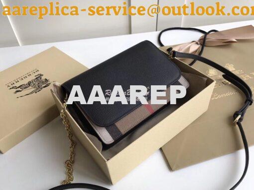 Replica Burberry Leather and House Check Wallet with Detachable Strap