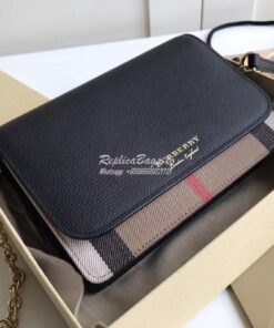 Replica Burberry Leather and House Check Wallet with Detachable Strap 2