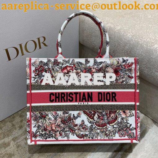 Replica Dior Book Tote bag in Multicolor Butterfly Embroidery