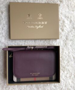 Replica Burberry Leather and House Check Wallet with Detachable Strap 2