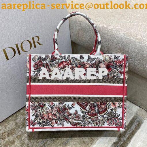 Replica Dior Book Tote bag in Multicolor Butterfly Embroidery 6