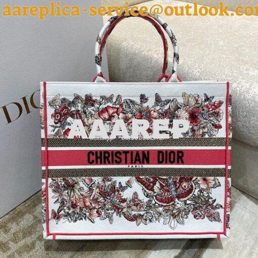 Replica Dior Book Tote bag in Multicolor Butterfly Embroidery 9