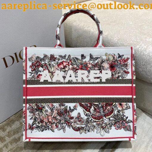 Replica Dior Book Tote bag in Multicolor Butterfly Embroidery 14