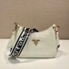 Replica Prada Symbole Small embroidered fabric Bag 1BA368 Black Beige 10