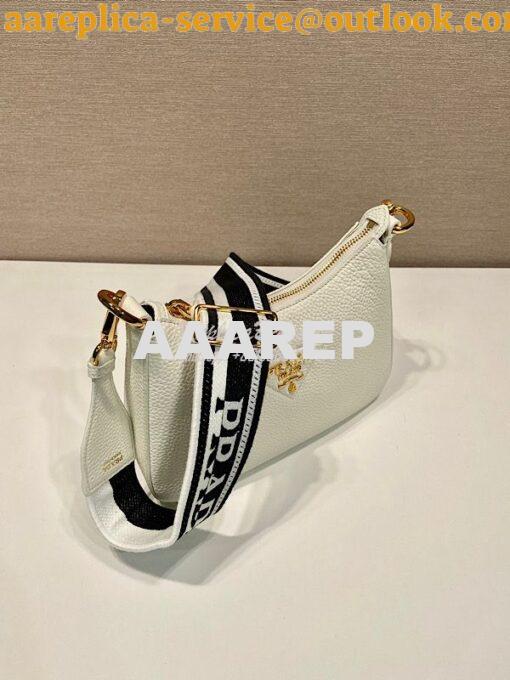 Replica Prada Leather shoulder bag 1BH193 White 2