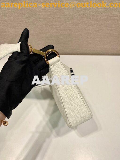 Replica Prada Leather shoulder bag 1BH193 White 3