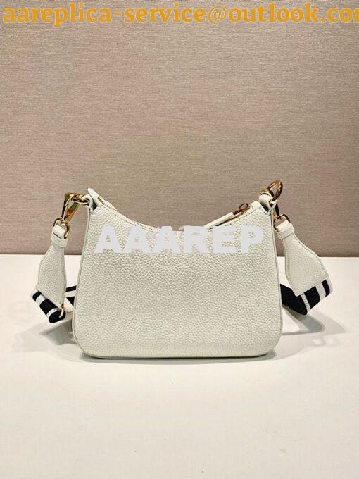 Replica Prada Leather shoulder bag 1BH193 White 8