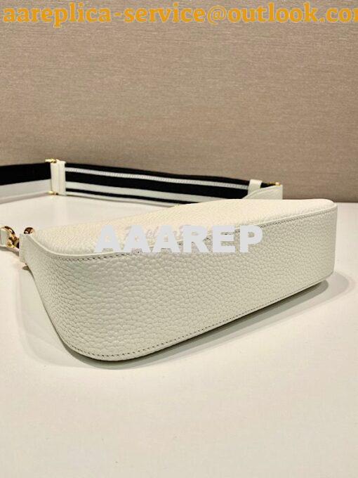 Replica Prada Leather shoulder bag 1BH193 White 9