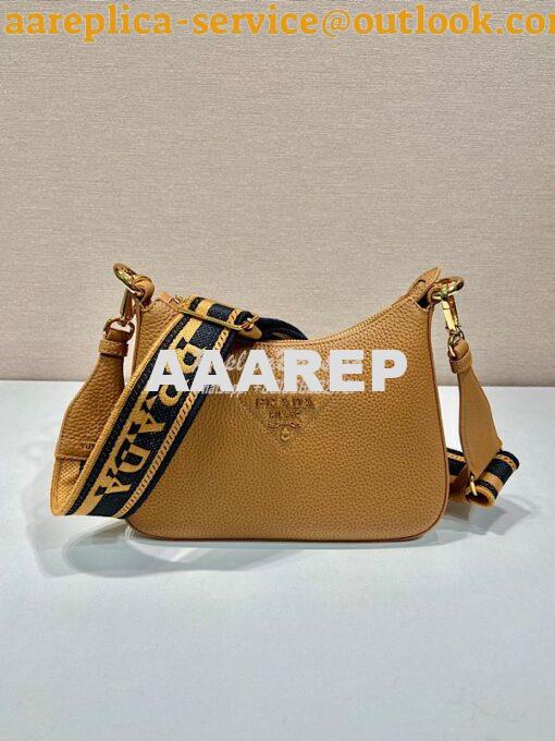 Replica Prada Leather shoulder bag 1BH193 Caramel 2