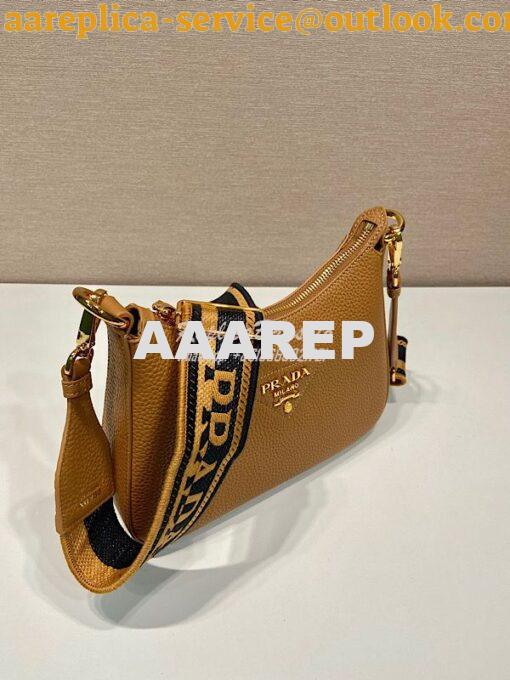 Replica Prada Leather shoulder bag 1BH193 Caramel 3