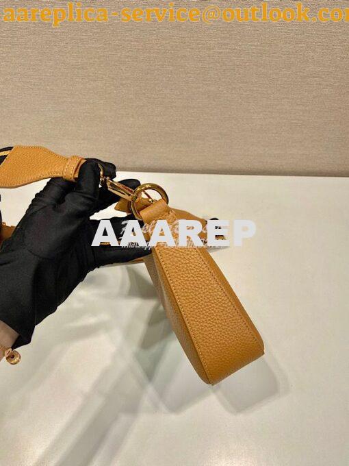 Replica Prada Leather shoulder bag 1BH193 Caramel 4