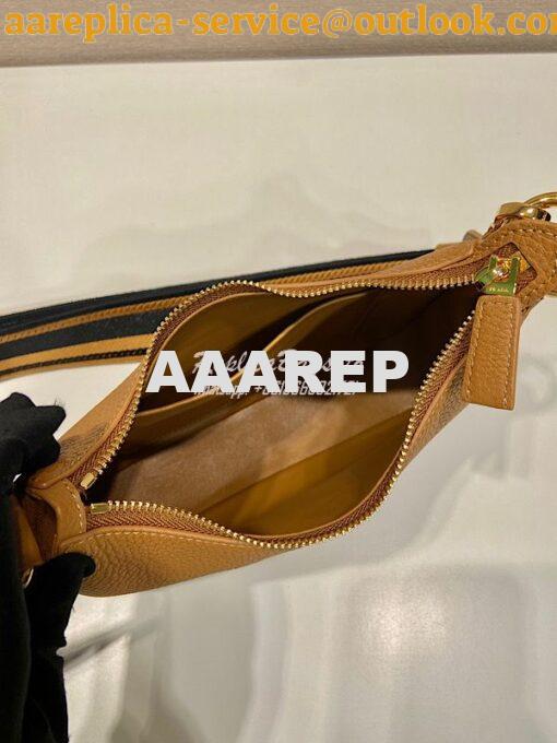 Replica Prada Leather shoulder bag 1BH193 Caramel 7